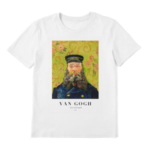 a white t - shirt with an image of van gogh