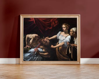 Caravaggio Print: Judith Beheading Holofernes (Giclée Art Print of Baroque Painting) Renaissance Wall Art / Home Decor available Framed