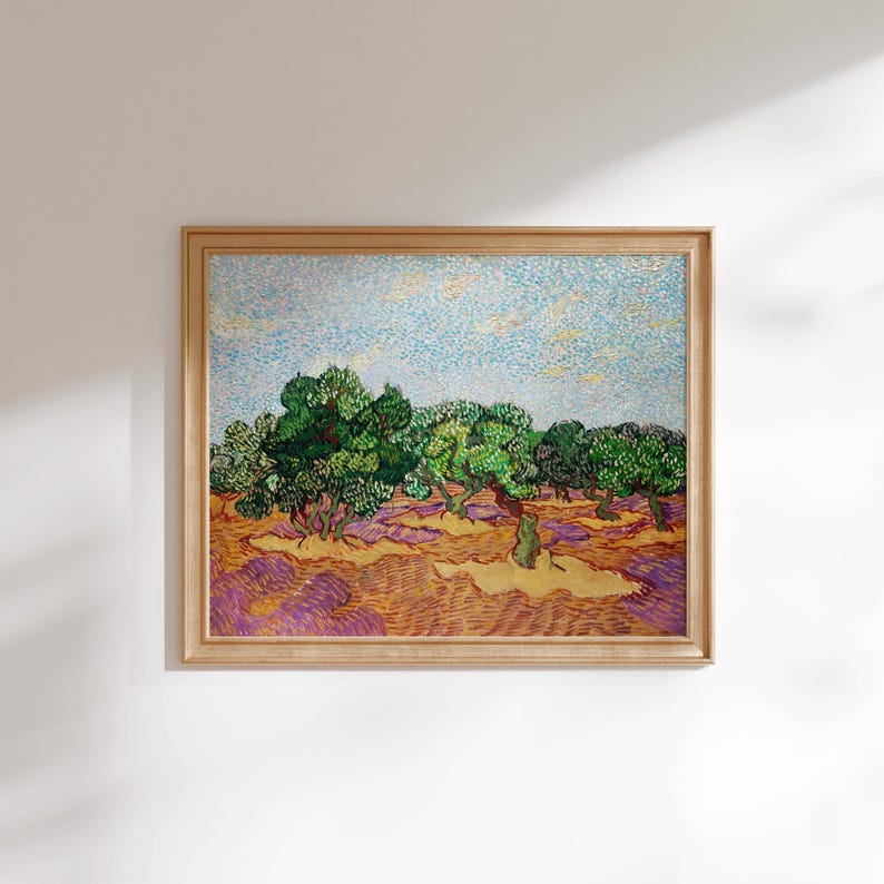 a painting hanging on the wall of a room