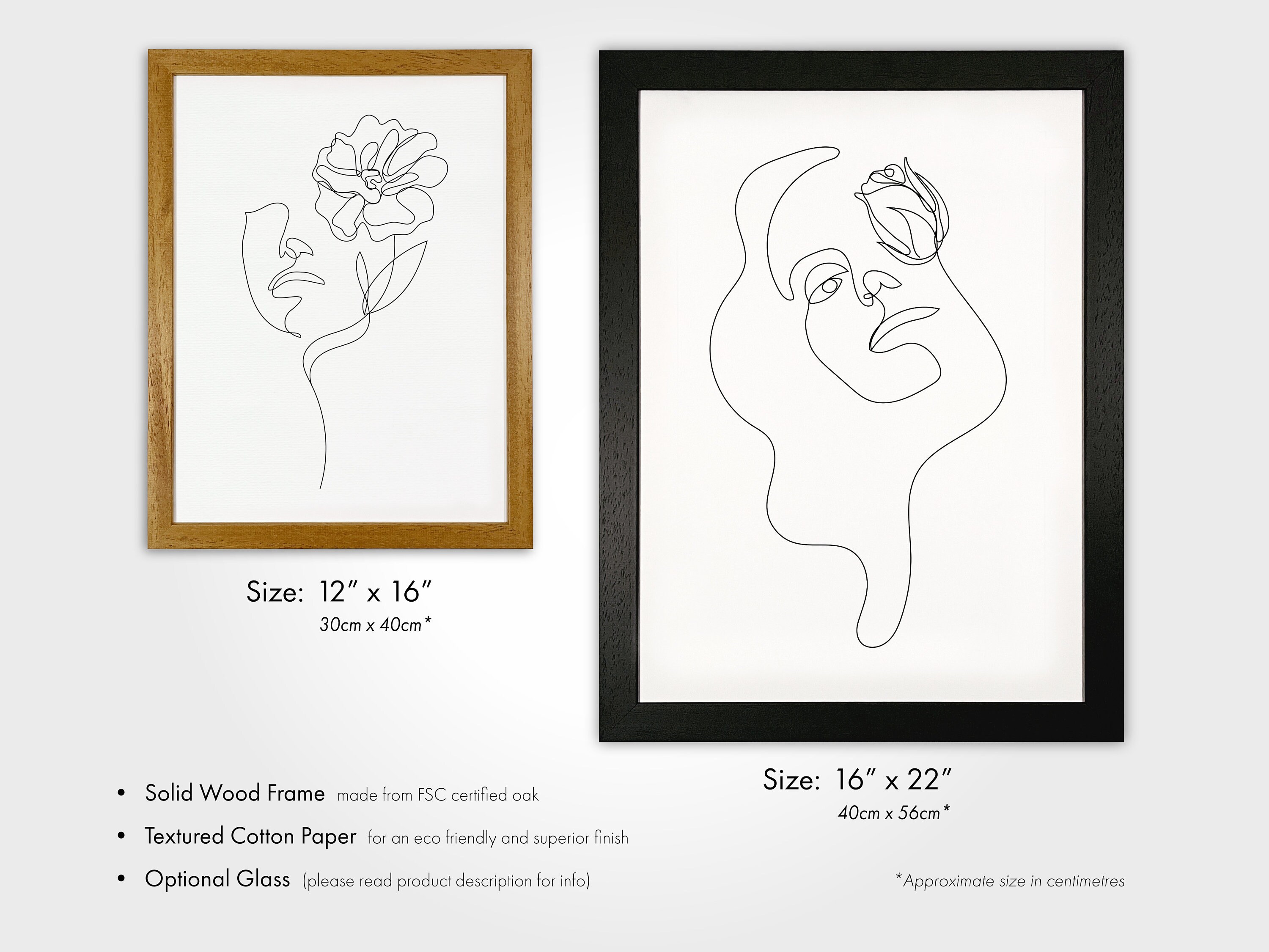 Woman & Flower Line Art Print 01 (contemporary / Minimalist Picasso ...