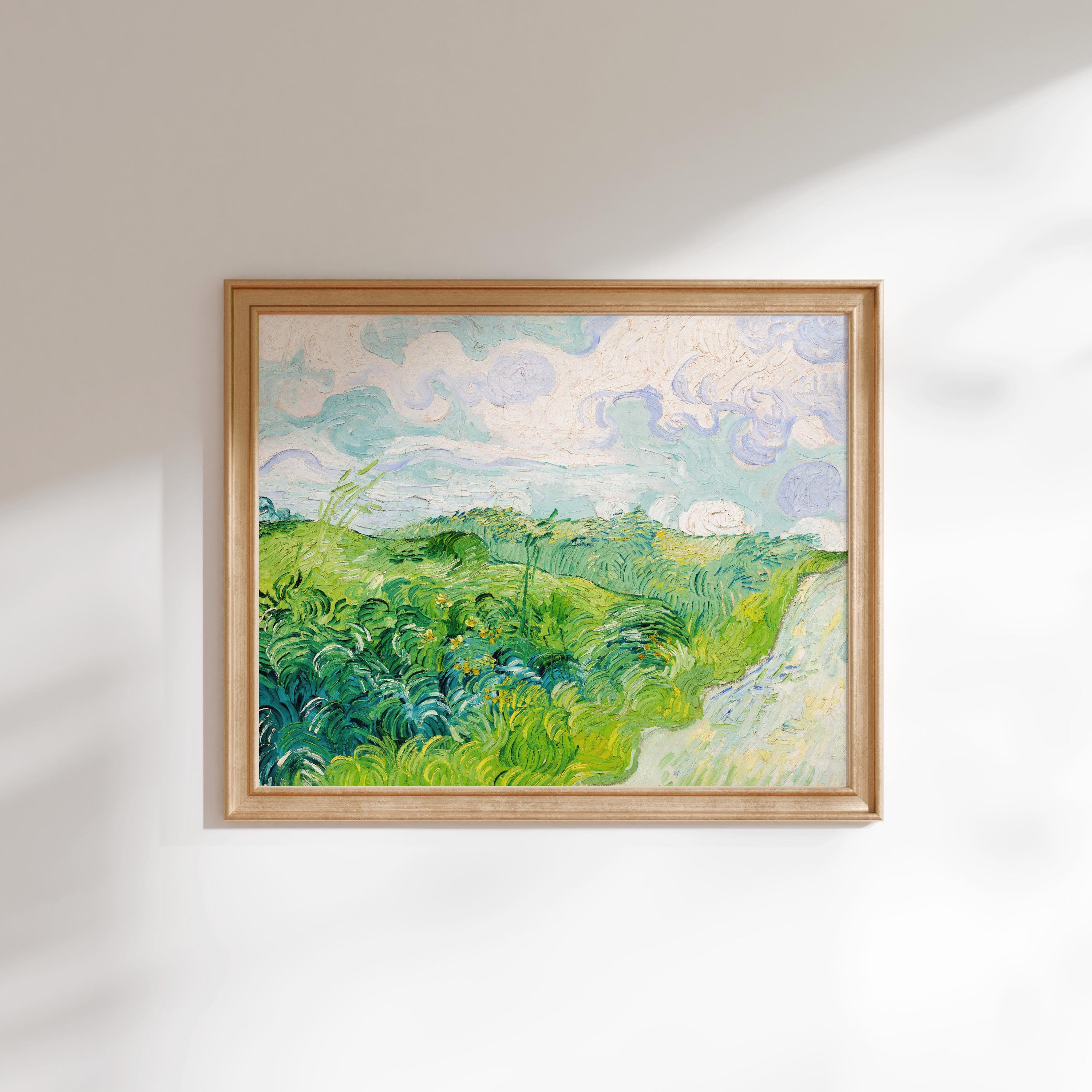 Vincent Van Gogh Print: Green Wheat Fields (Premium Giclée Art Print of Landscape Nature Painting) Wall Art / Home Decor available Framed
