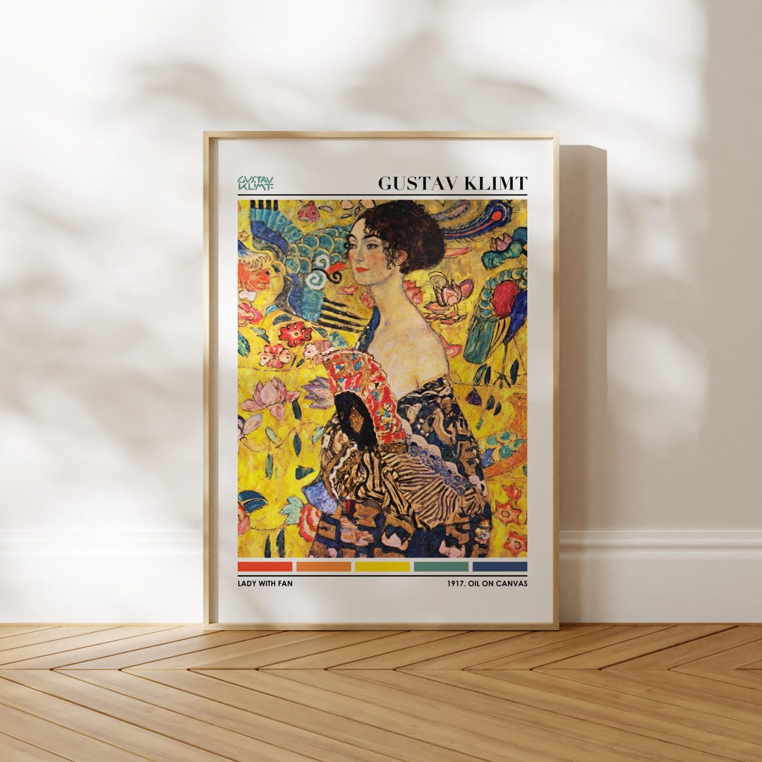 Gustav Klimt Print: Lady With Fan - Color Palette (premium Giclée Art ...