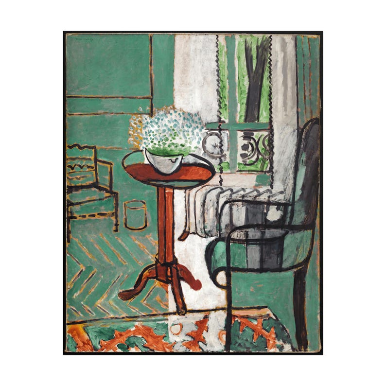 Henri Matisse Druck: Das Fenster (Premium Giclée Kunstdruck moderne abstrakte grüne Innenmalerei) Wandkunst / Wohnkultur mit oder ohne Rahmen verfügbar Bild 3