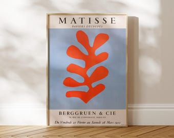 Henri Matisse 'Papiers Découpés' Impresión / Cartel de exposición vintage / Arte mural modernista francés, enmarcado o sin enmarcar