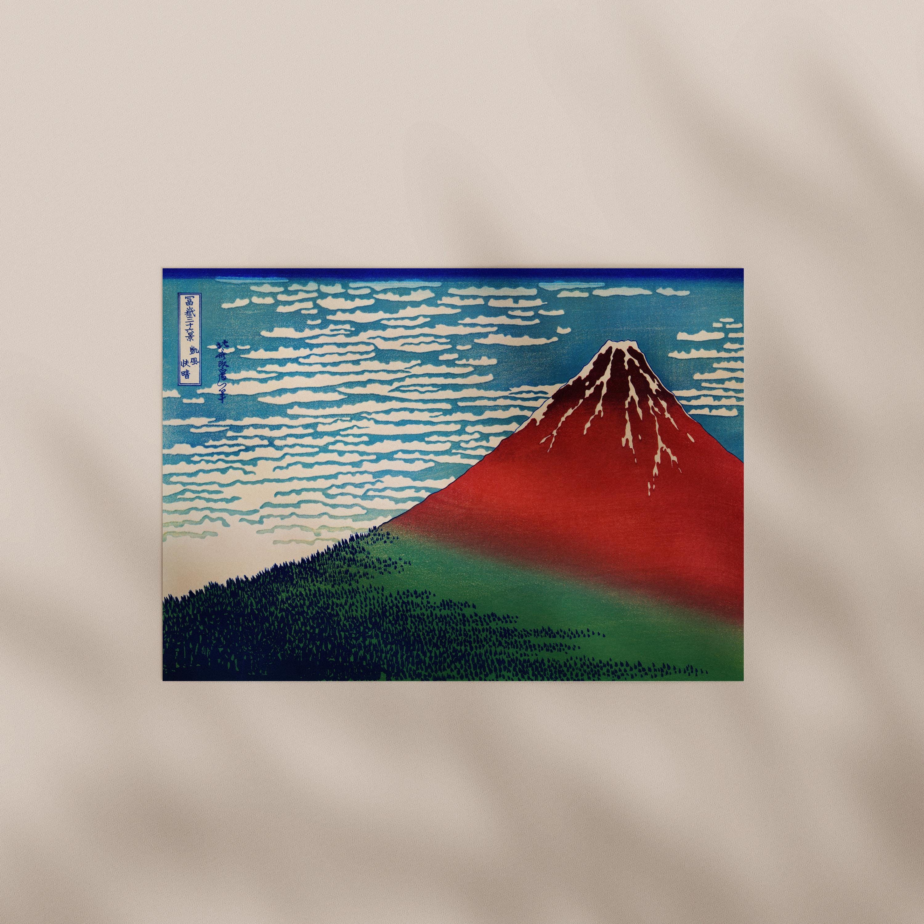 Red Fuji Print by Hokusai (fine Wind, Clear Morning) | Japanese