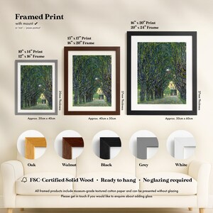 Gustav Klimt 'Avenida a Schloss Kammer' Impresión / Art Nouveau Giclée Cartel de impresión de bellas artes / Arte de pared de paisaje, enmarcado o sin enmarcar imagen 6