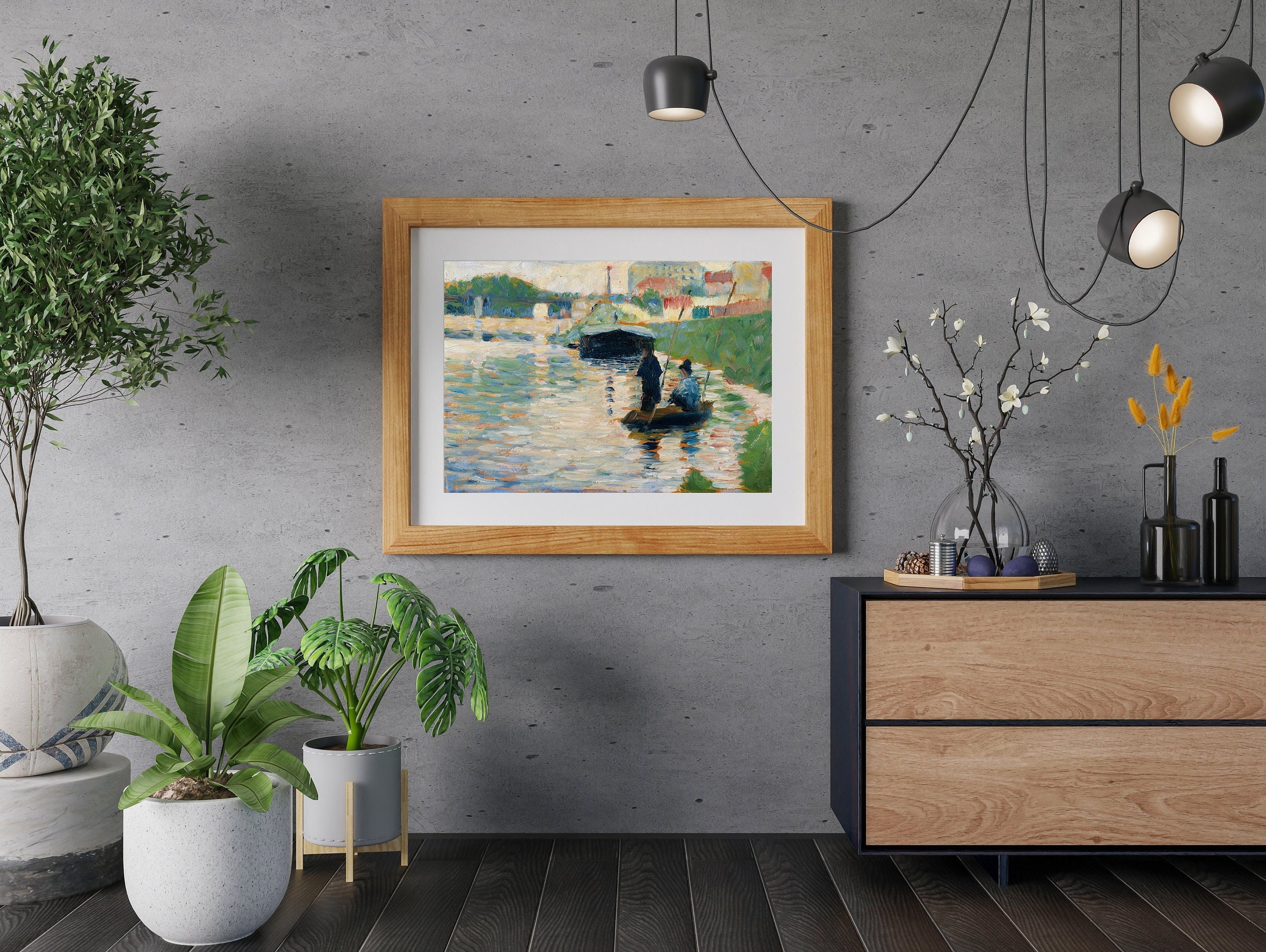 ジョルジュ・スーラ - セーヌ川の眺め（高解像度のプレミアムジクレー