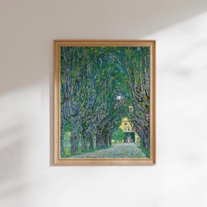 a painting hanging on the wall of a room