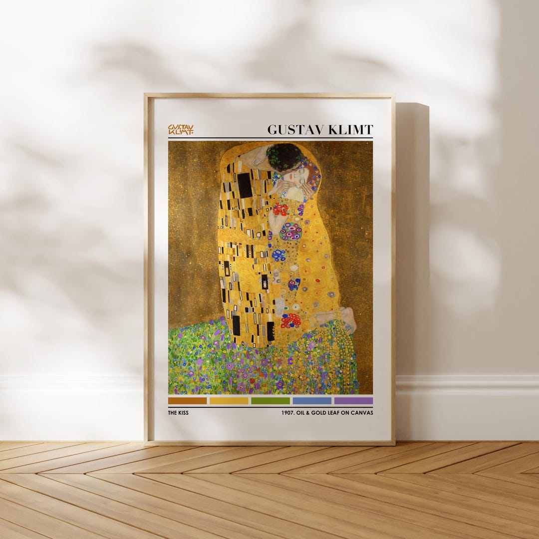 Gustav Klimt Print: the Kiss - Color Palette (premium Giclée Art Print ...