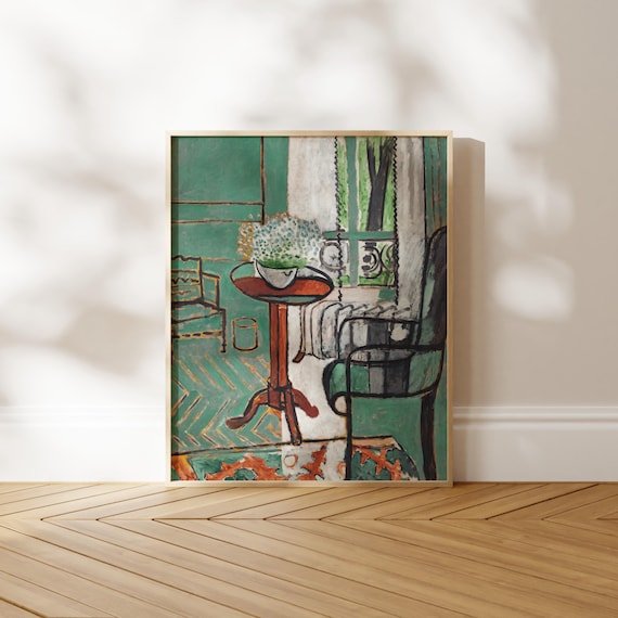 Henri Matisse Print: The Window (Premium Giclée Art Print of Modern Abstract Green Interior Painting) Wall Art / Home Decor available Framed