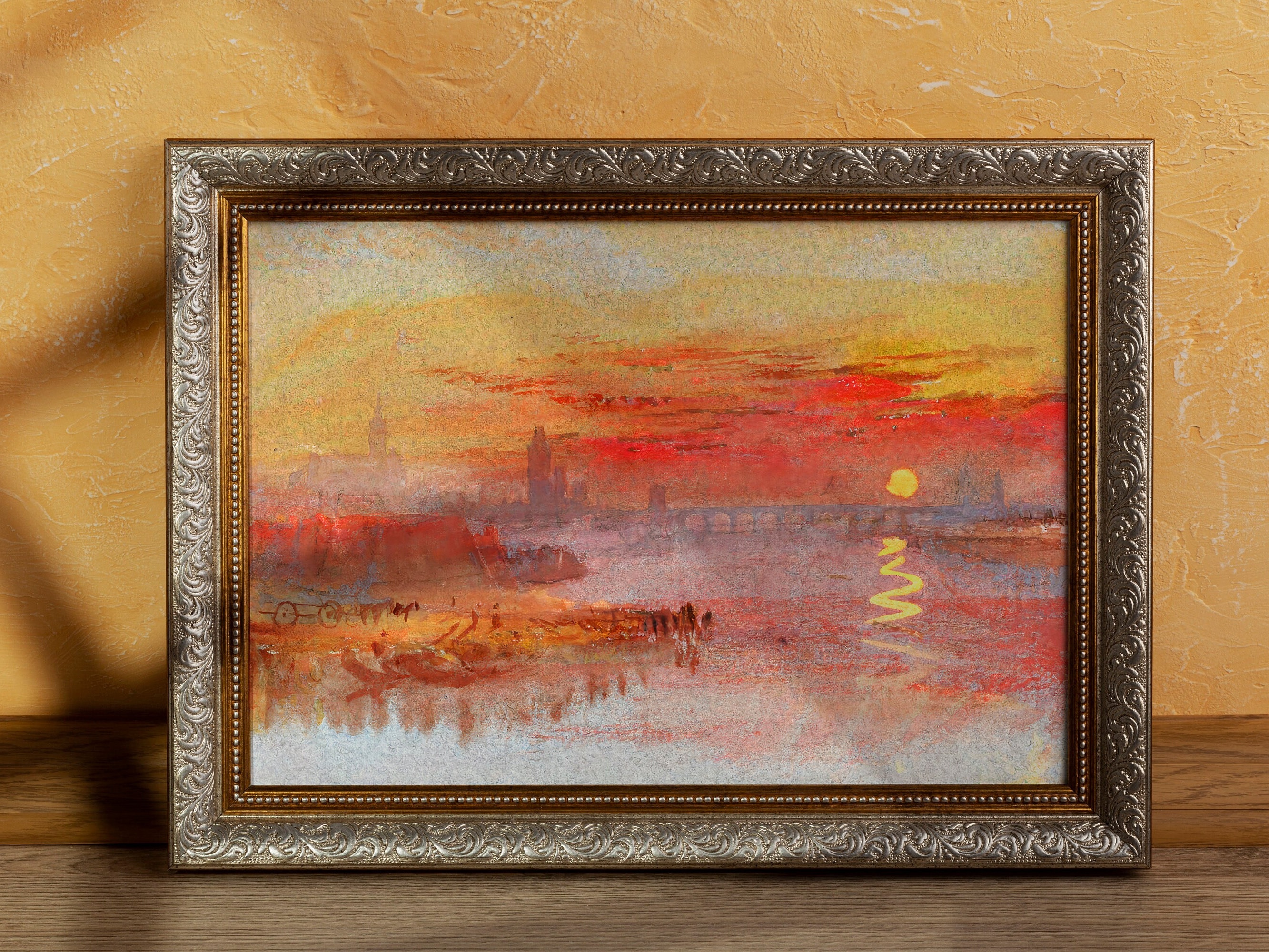 Sundown over a lake - Joseph Mallord William Turner as art print or hand  painted oil.