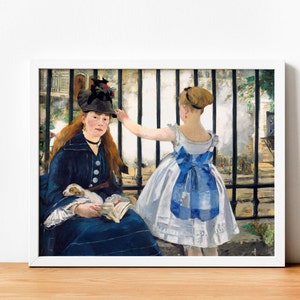 Edouard Manet Print: Le Chemin De Fer (Premium Giclée Art Print of Modern Impressionist Painting) Wall Art / Home Decor available Framed