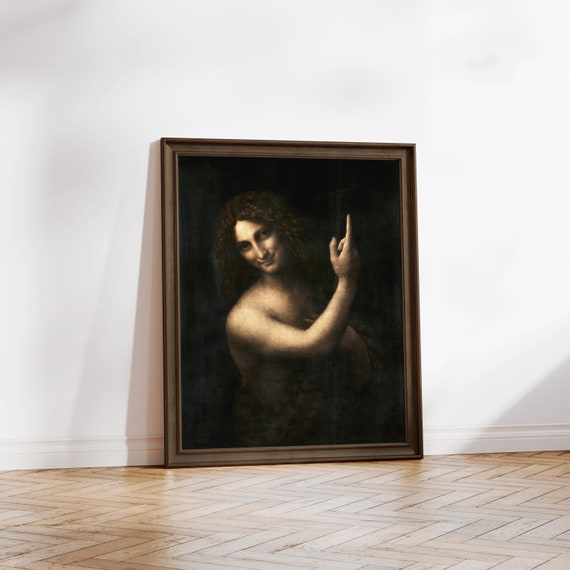 レオナルド・ダ・ヴィンチの版画：洗礼者聖ヨハネ（イタリア