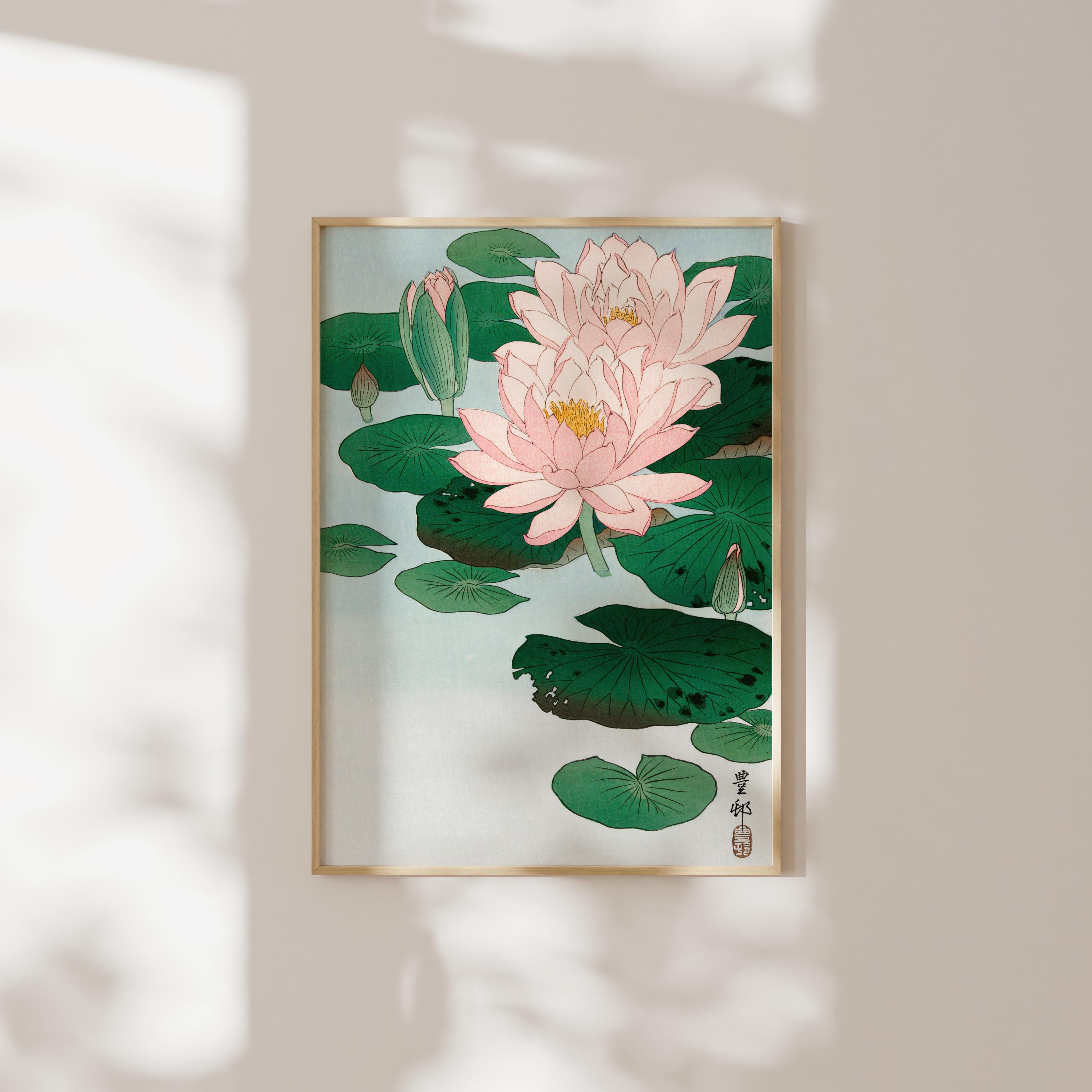 Japanese Art: Water Lily by Ohara Koson (premium Giclée Art Print of ...