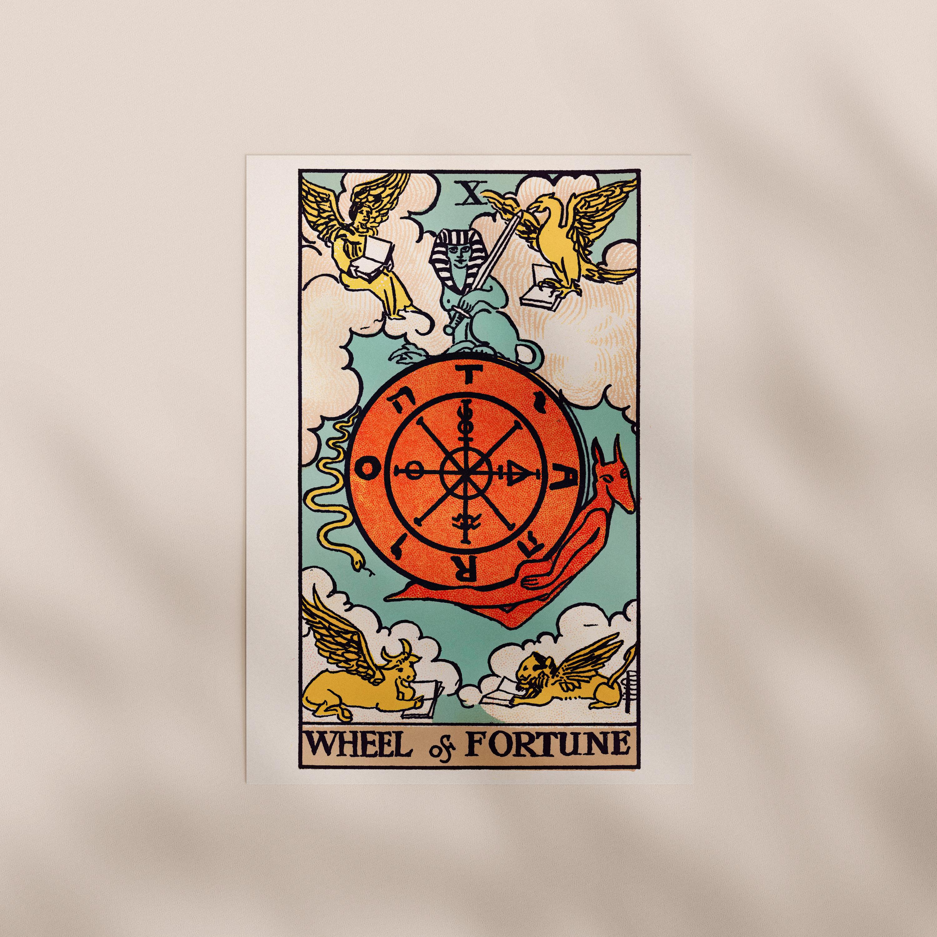 X Wheel of Fortune Tarot Card Print | Pamela Colman Smith / Rider