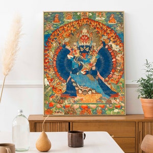 Tibetan Thangka Depicting Vajrabhairava (Premium Giclée Art Print of Traditional Buddhist Painting) Wall Art / Home Decor available Framed
