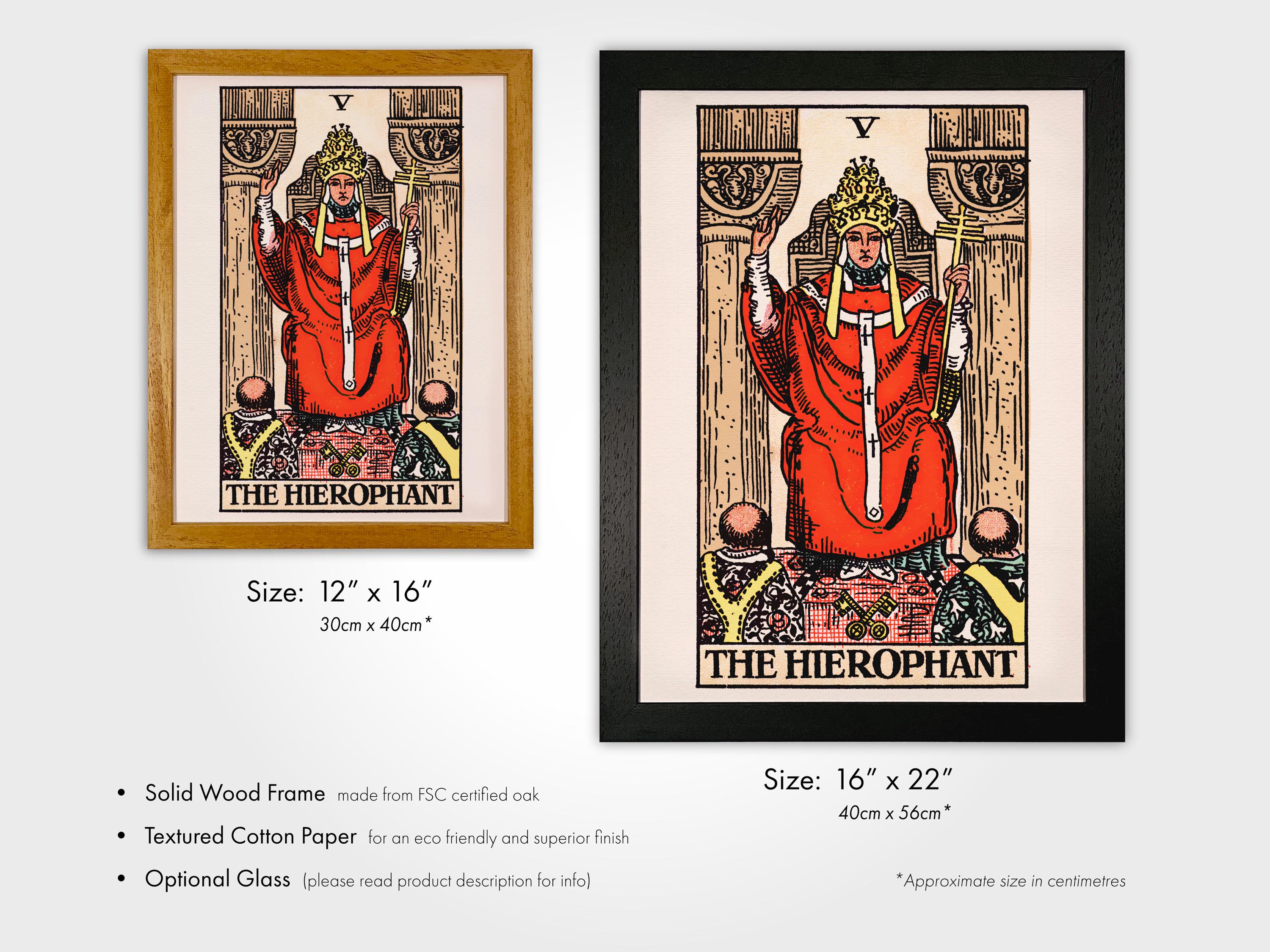 Tarot Print: V the Hierophant (premium Giclée Art Print of Vintage