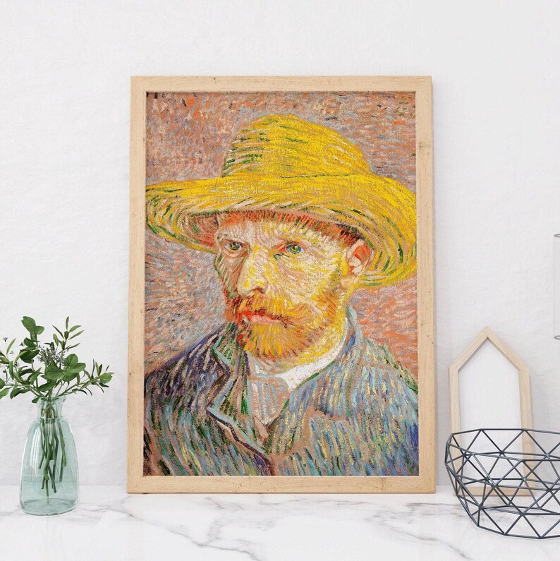 a painting of a man wearing a yellow hat