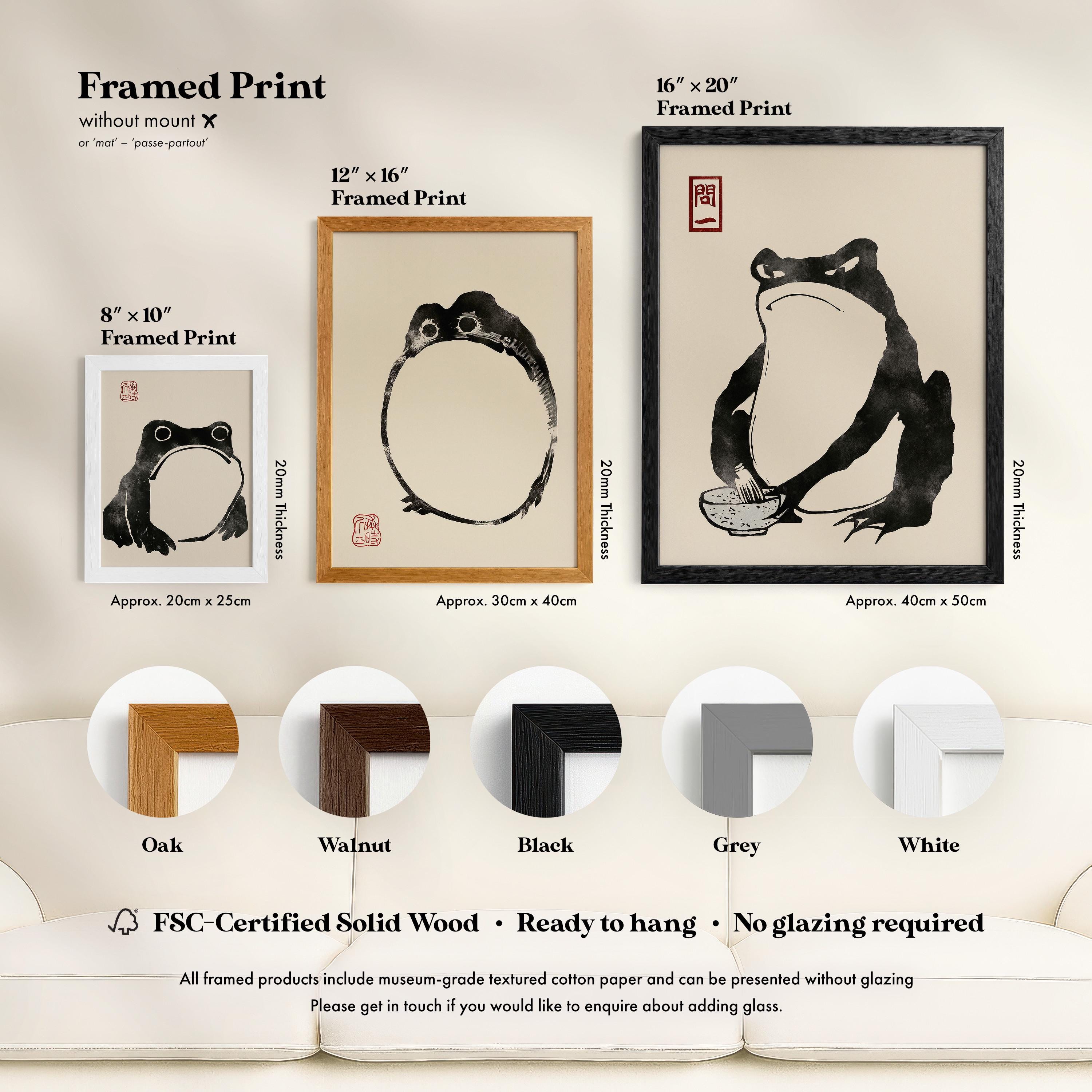 Japanese Art: Set of 3 Frog Prints by Matsumoto Hoji (premium