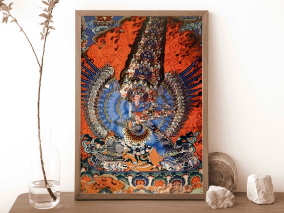 Tibetan Thangka (Premium Giclée Art Print of Traditional Buddhist Painting) Wall Art / Home Decor available Framed