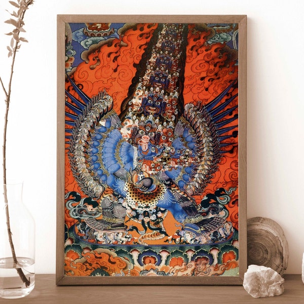 Tibetan Thangka (Traditional Buddhist Painting) A4 A3 A2 Giclée Art Print, also available Framed