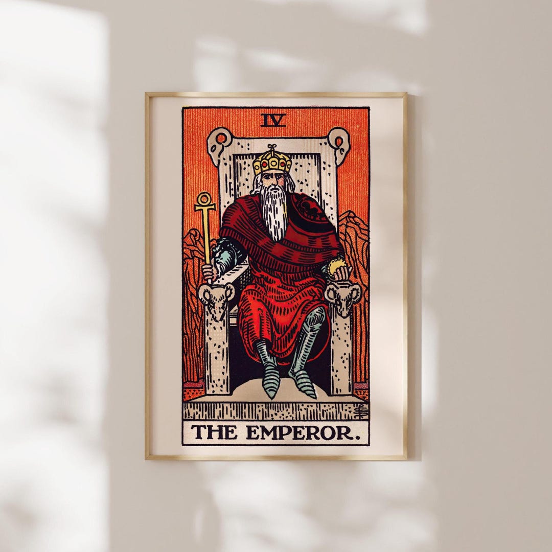 D.CRAFTディークラフト90TエンペラーEMPERORブレイゾンBLAZON IV the Emperor Tarot Card Print | Pamela Colman Smith / Rider