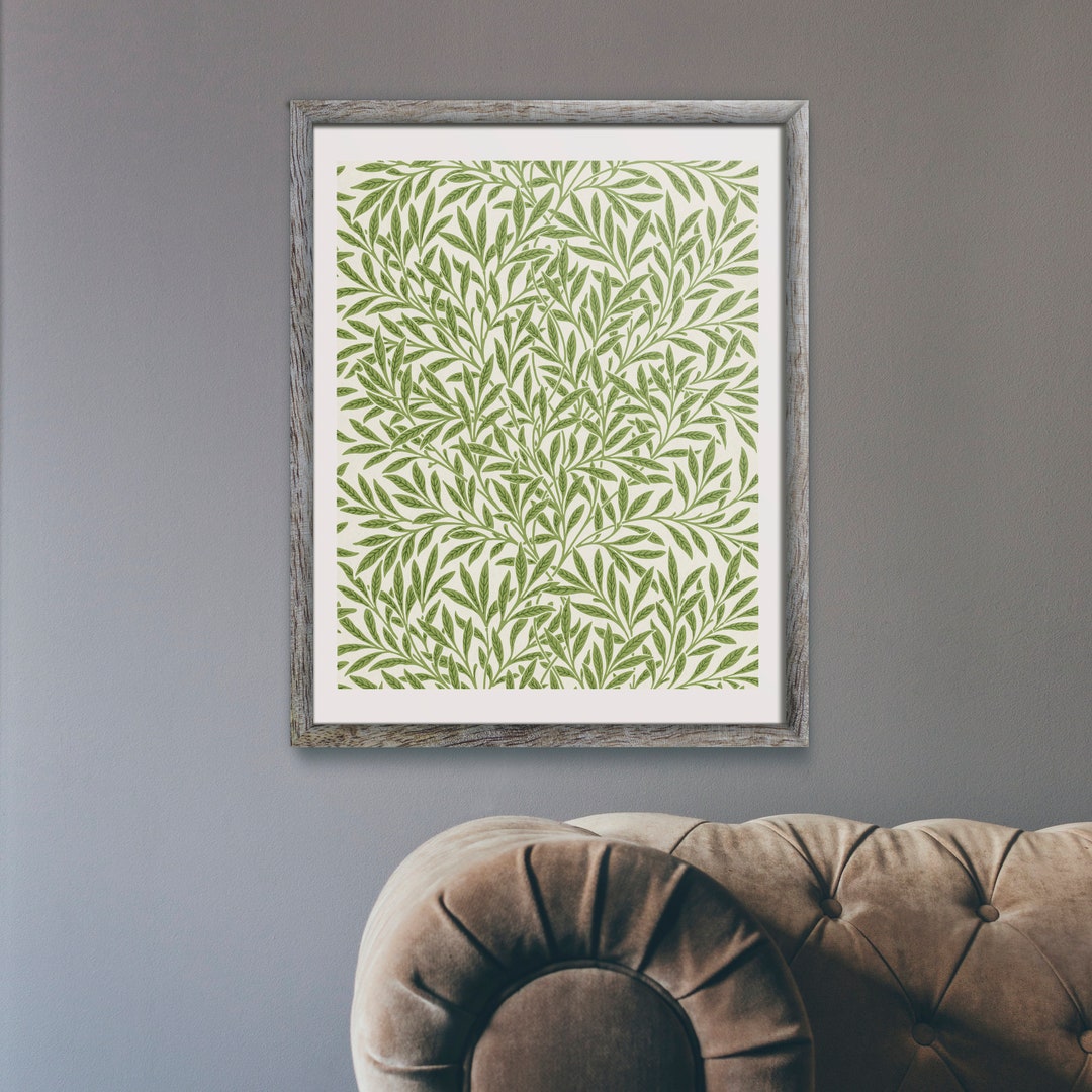 WILLIAM MORRIS Willow Pattern fabric / Textile Art A4 A3 Etsy New Zealand