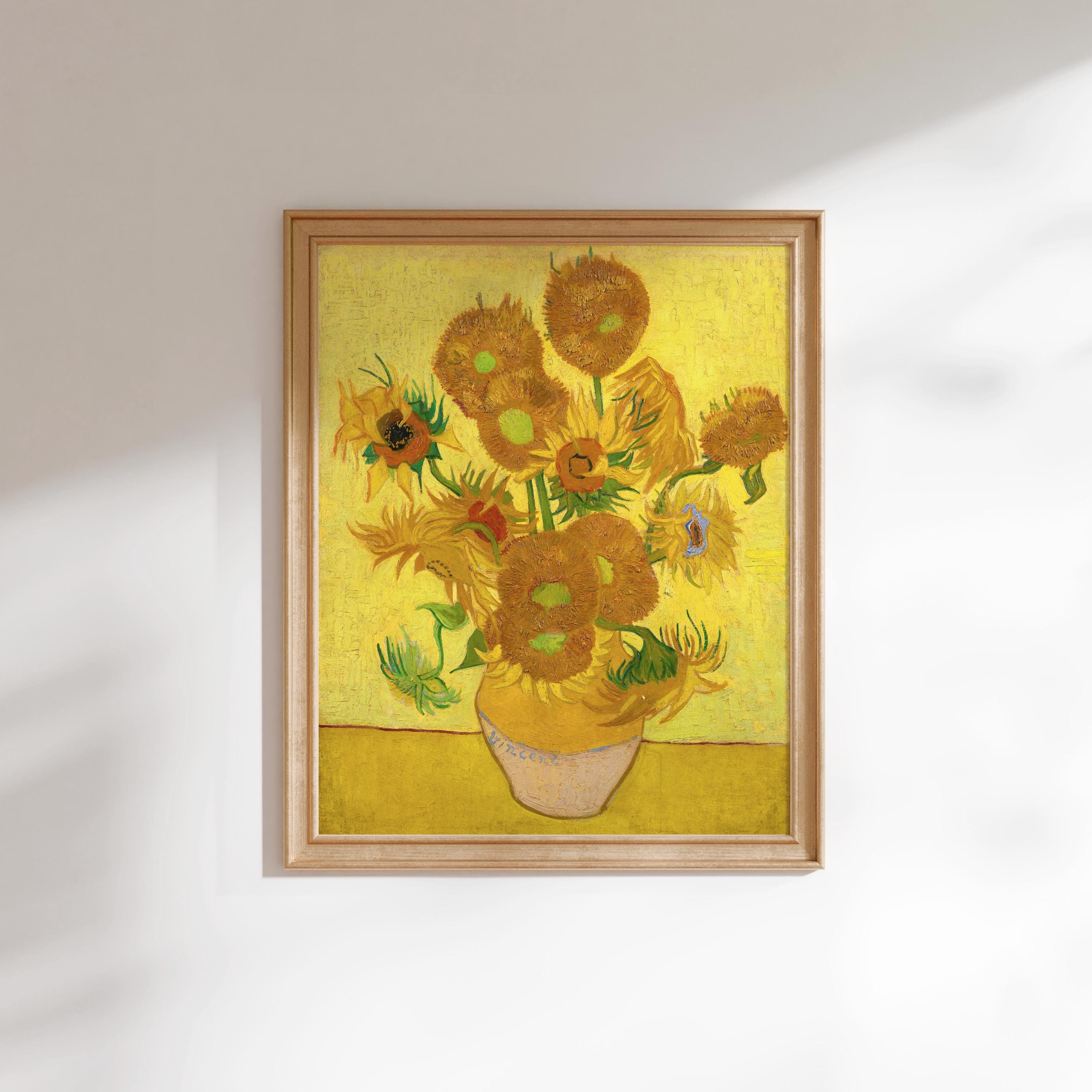 Vincent Van Gogh Print: Sunflowers (Premium Giclée Art Print of Classic Yellow Flower Painting) Wall Art / Home Decor available Framed