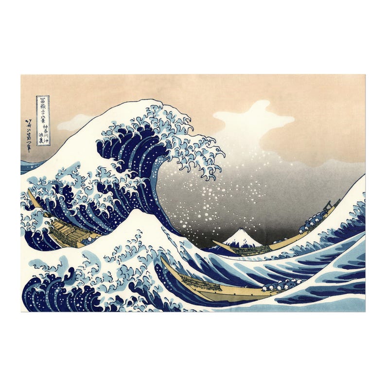 Japanese Art: The Great Wave Off Kanagawa by Hokusai (Premium Giclée Art Print of Classic Woodblock) Wall Art / Home Decor available Framed