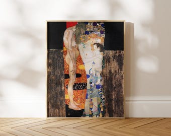 Gustav Klimt 'Three Ages of Woman' Print | Art Nouveau Giclée Fine Art Print Poster | Vintage Wall Art, Framed or Unframed
