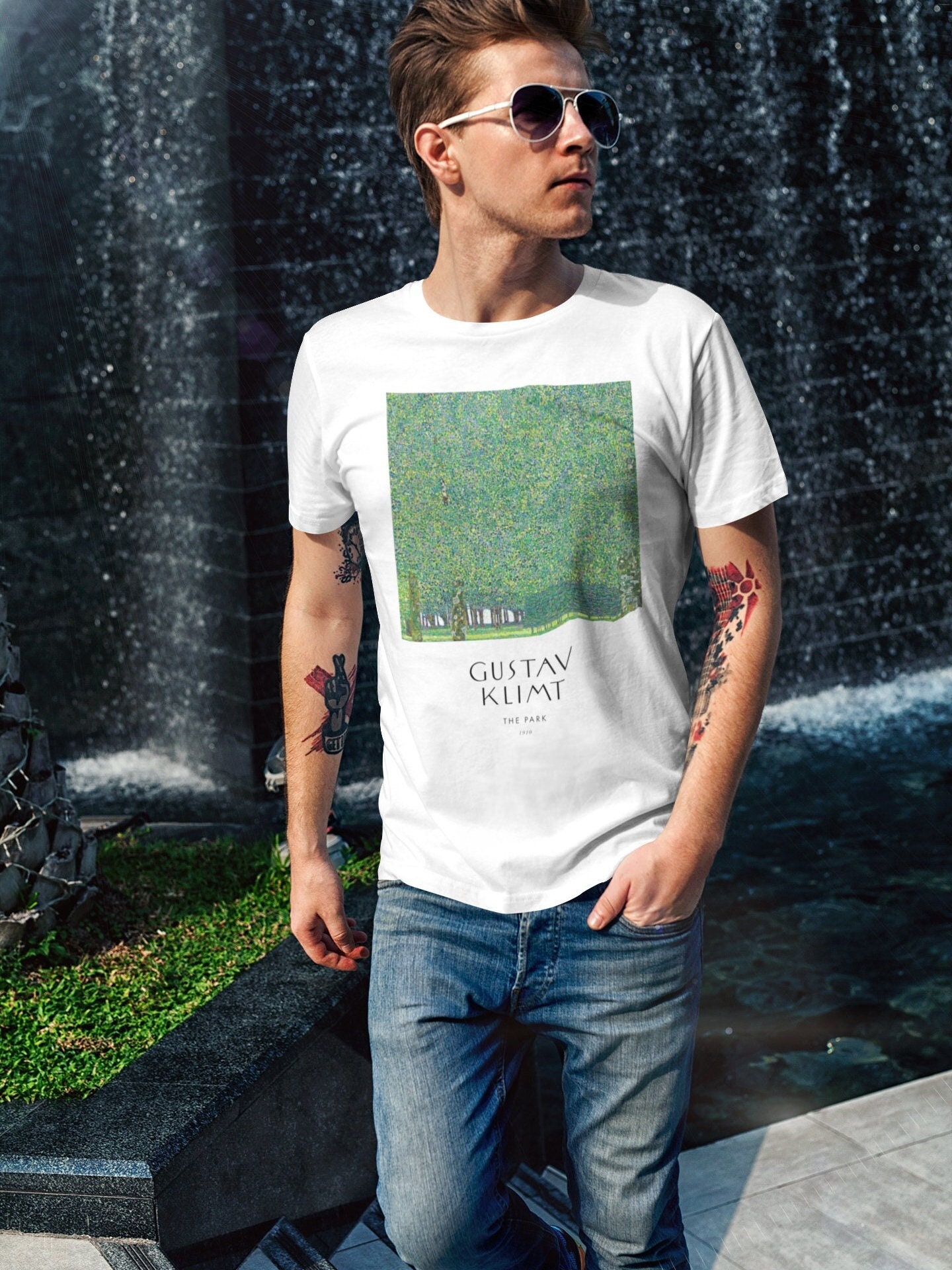 グスタフ・クリムト Tシャツ: 公園 (100% オーガニック リングスパン 