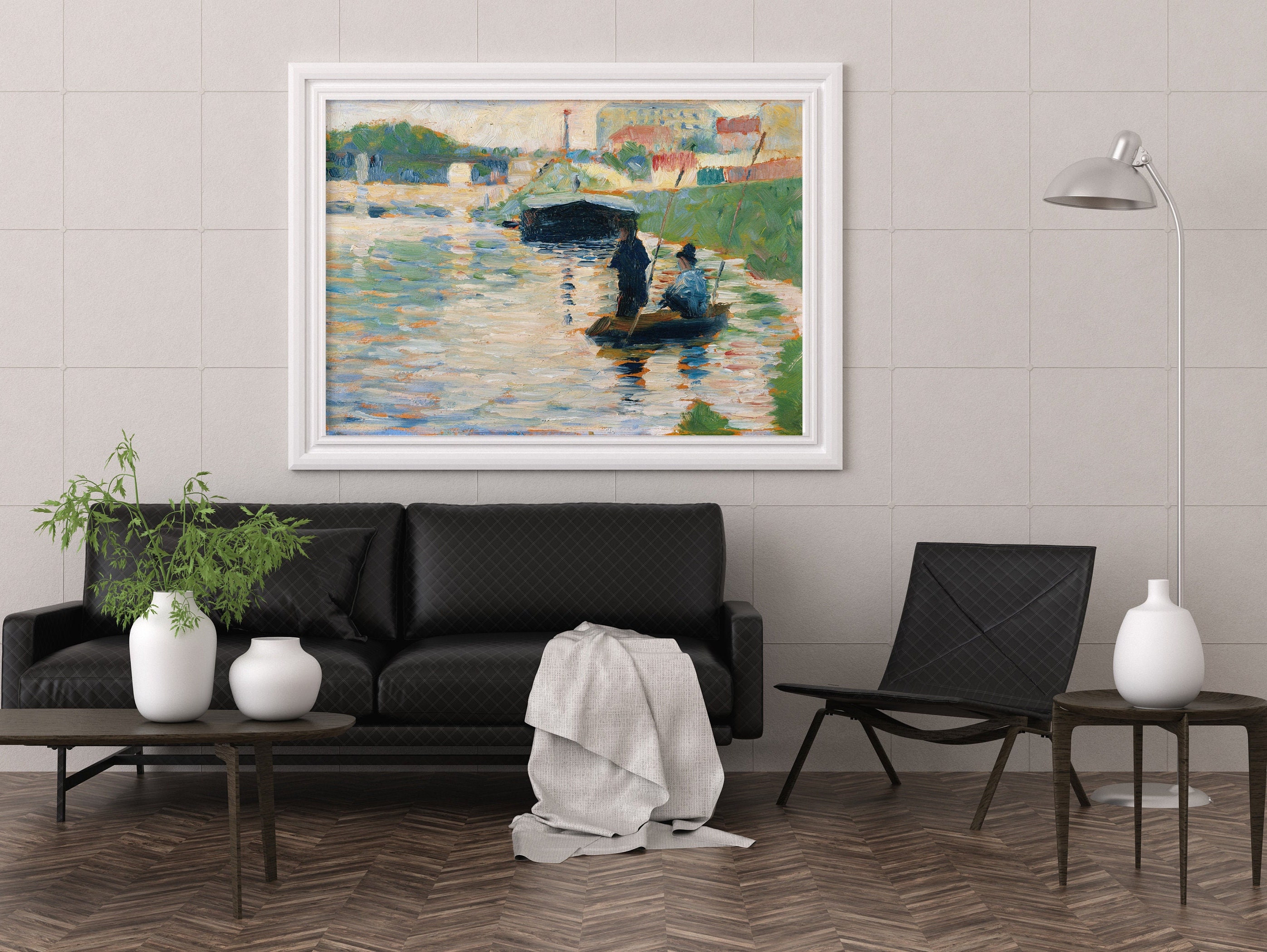 ジョルジュ・スーラ - セーヌ川の眺め（高解像度のプレミアムジクレー