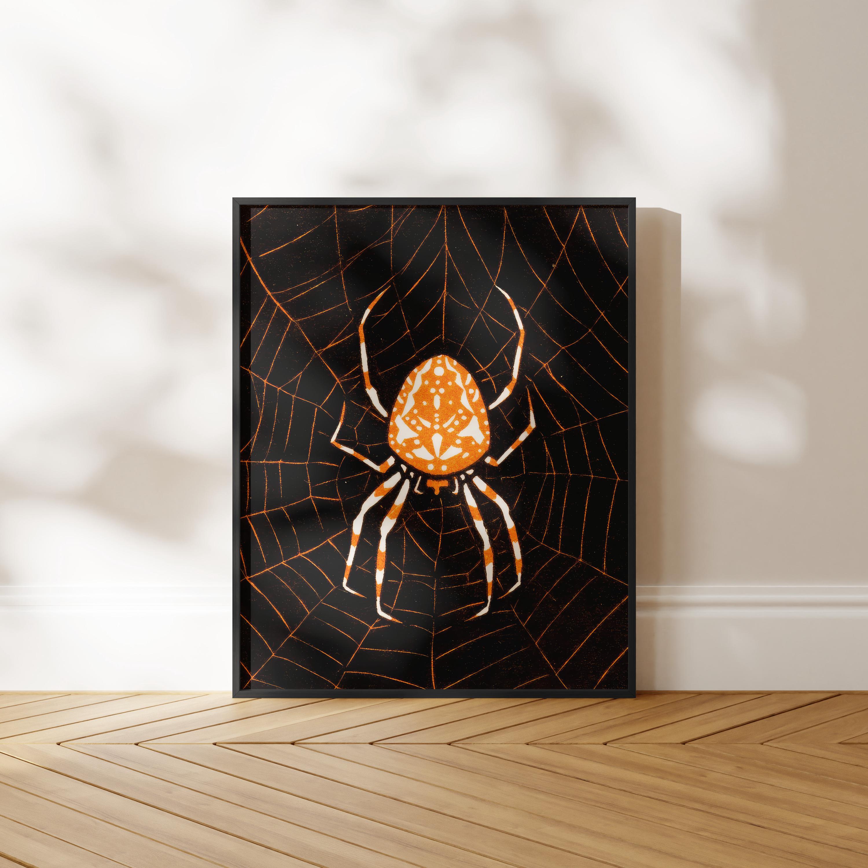Julie De Graag Spider Print – Art Nouveau Insect Woodcut | Black