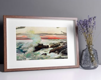 Winslow Homer Print: West Point, Prout's Neck (Giclée Art Print of Landscape Coastal Painting) Modern Wall Art / Home Decor available Framed