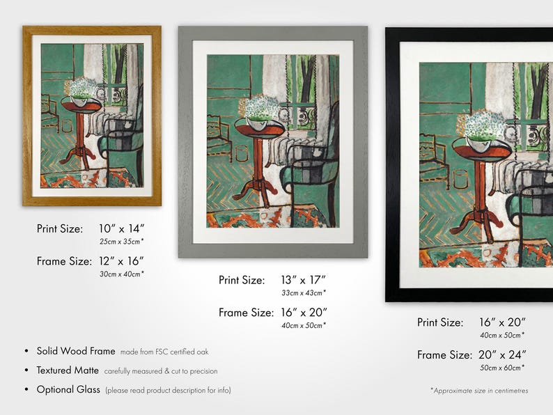 Henri Matisse Druck: Das Fenster (Premium Giclée Kunstdruck moderne abstrakte grüne Innenmalerei) Wandkunst / Wohnkultur mit oder ohne Rahmen verfügbar Bild 4