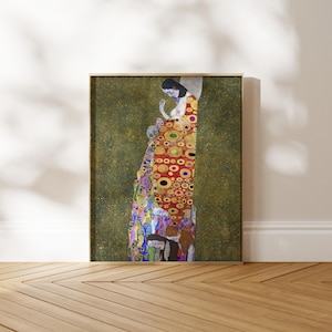 Gustav Klimt Print: Hope II (Premium Giclée Art Print of Classic Art Nouveau Painting) Woman Wall Art / Home Decor, Framed or Unframed