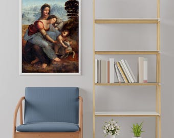 Leonardo Da Vinci Print: The Virgin & Child With Saint Anne (Giclée Art Print of Renaissance Painting) Wall Art Home Decor available Framed