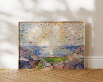 Lámina «Solenintro» de Edvard Munch / Impresión artística de paisaje noruego / Arte mural escandinavo, con o sin marco