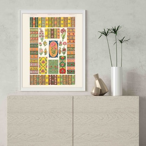 Owen Jones Print: Persian No. 4 from &#39;The Grammar Of Ornament&#39; (Giclée Art Print of Pattern Art) Wall Art / Home Decor available Framed