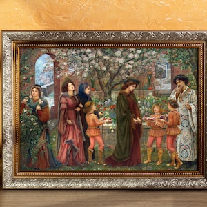 Marie Spartali Stillman Print: The Enchanted Garden (Giclée Art Print of Pre-Raphaelite Painting) Wall Art / Home Decor available Framed