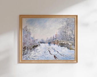 Claude Monet ‘Snow at Argenteuil’ Print | Winter Landscape Fine Art Print | Impressionist Wall Art, Framed or Unframed