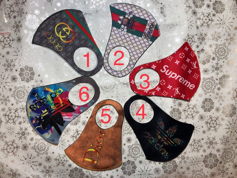 Inspired Brand names designer face masks made with