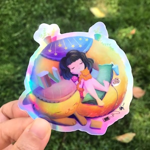 Sweet Holographic Stickers- Waterproof Stickers- Laptop Stickers- Iridescent Water Bottle Stickers- Die Cut Decal- Cute and Kawaii Gift