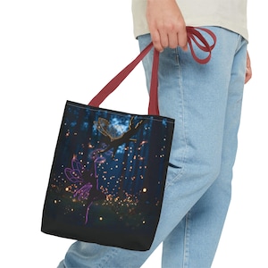 Whimsical Fairy Tote Bag - Enchanted Forest Design, Eco-Friendly Shopping, Perfect Gift for Nature Lovers, Fantasy Art Tote, Festival Bag