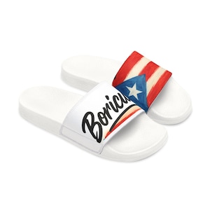 Boricua Youth Sandals - Stylish Removable-Strap Slide Sandals for Summer Fun, Tropical Vibes, Beach Days, Casual Wear, Puerto Rican Pride