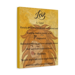 Leo Zodiac Canvas Art, Astrology Decor, Inspirational Home Wall Art, Gift for Astrology Lovers, Unique Leo Gift