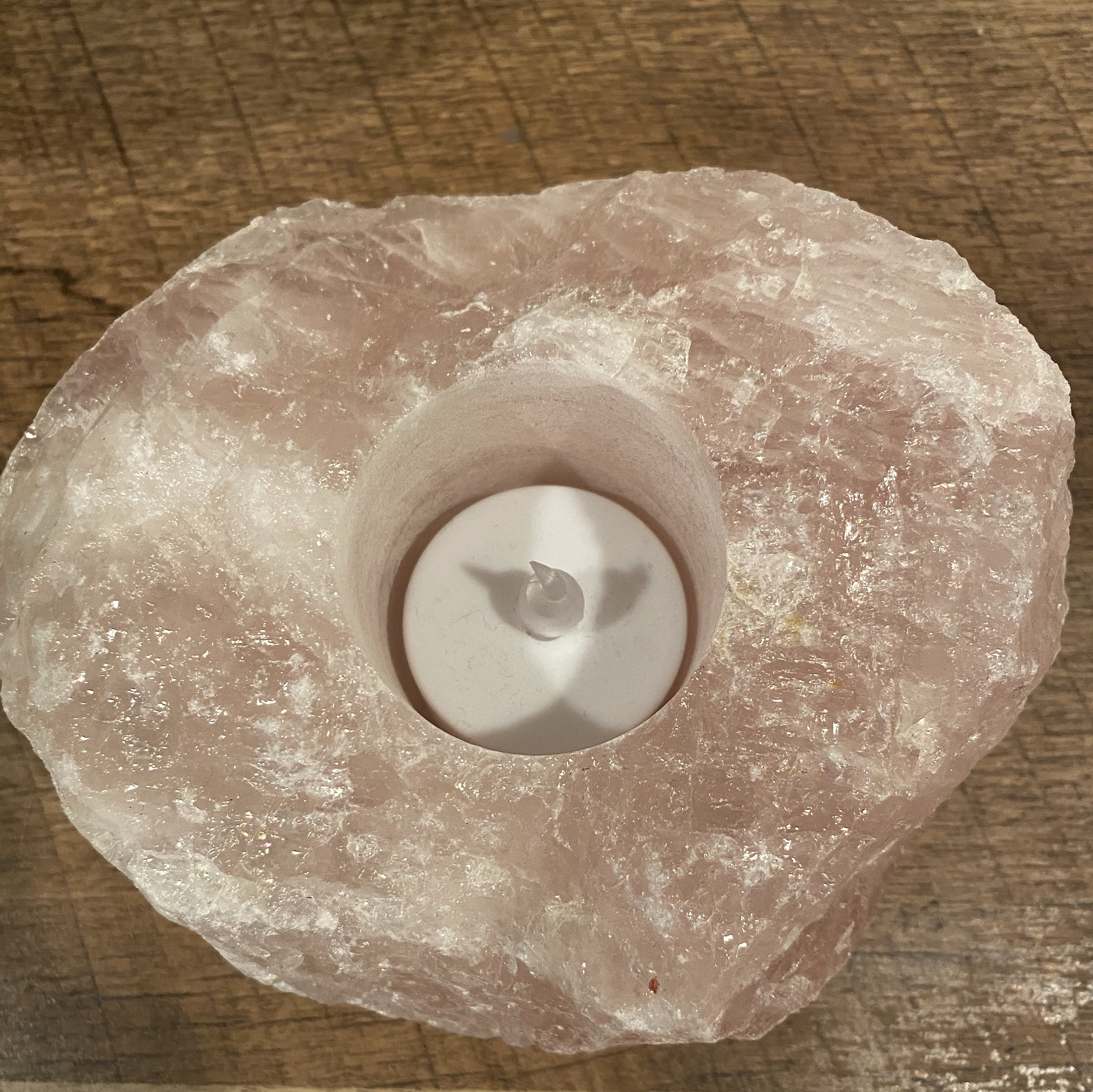 Rose Quartz Crystal Candle Holder Etsy