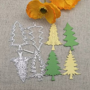 4 mini arbre de Noël découpe en métal matrices cartes de Noël scrapbook découpage papier découpé modèle de pochoir en métal arbre en métal découpé artisanat 7x12cm