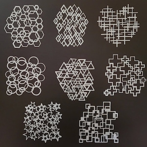 8 pièces géométrie triangle hexagonal gaufrage pochoir superposition pochoir peinture album modèle décoratif carte modèle gâteau pochoir