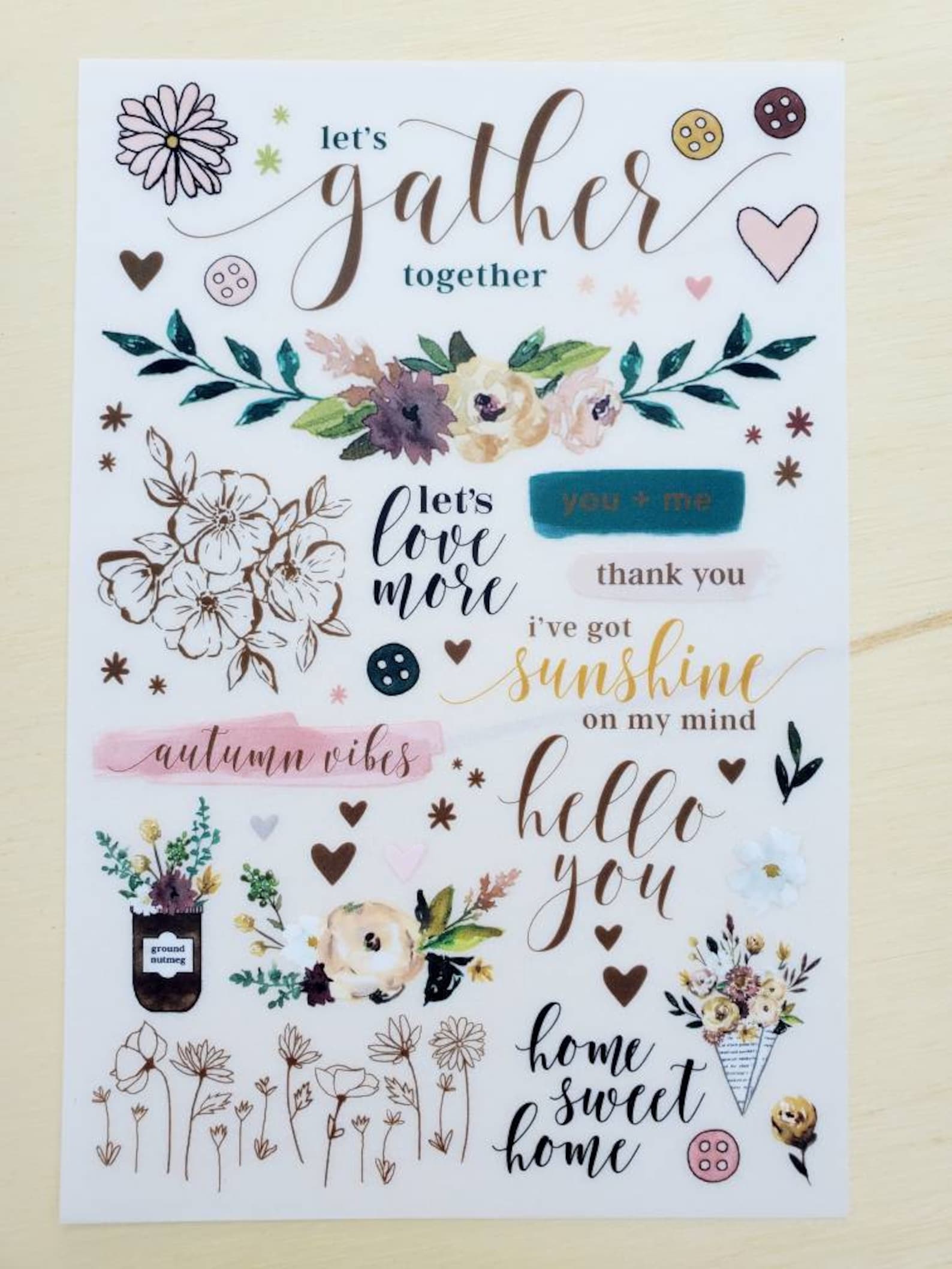 4 Sheets Rub Ons Transfer Stickers Inspirational Stickers Etsy